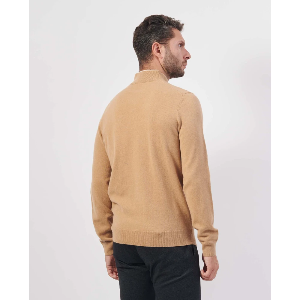 Hugo Boss Beige Wol Rits Trui Emarlo Beige Heren