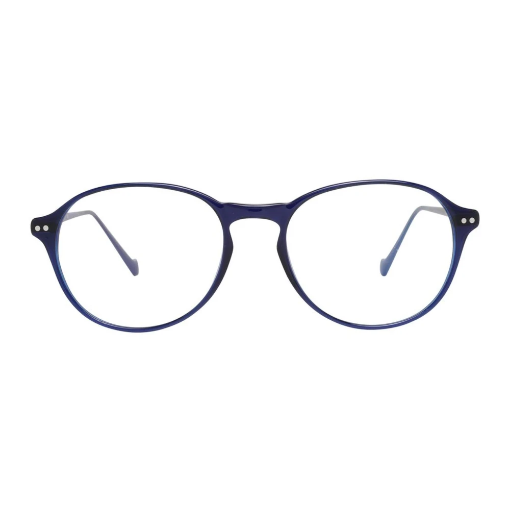 Hackett Blauwe Ronde Optische Monturen Stijlvolle Mannen Blue Heren