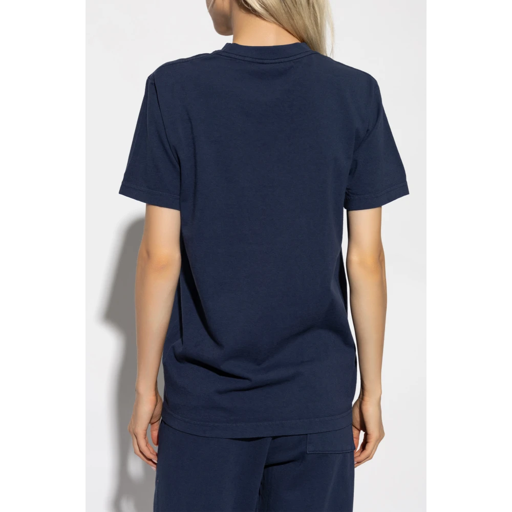 Sporty & Rich Katoenen T-shirt Blue Unisex