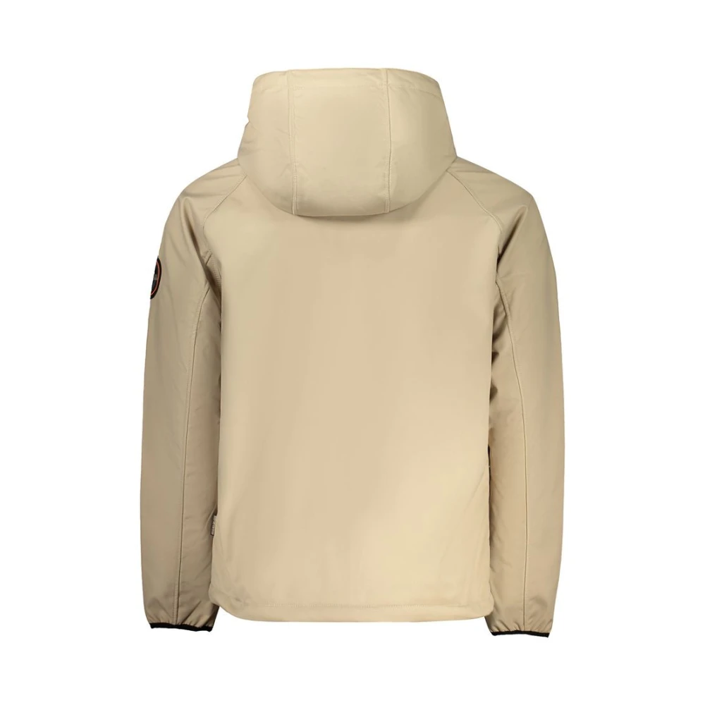 Napapijri Hooded polyester jack met rits Beige Heren