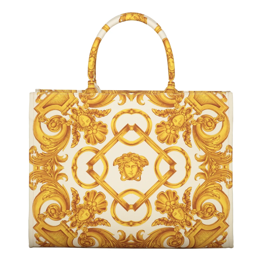 Versace Jacquard motief canvas tote tas Multicolor Dames