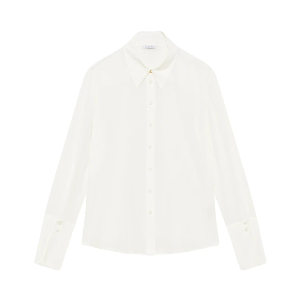 PATRIZIA PEPE Essentiële Crepe Shirt Art. 8C0728A8I1 White Dames