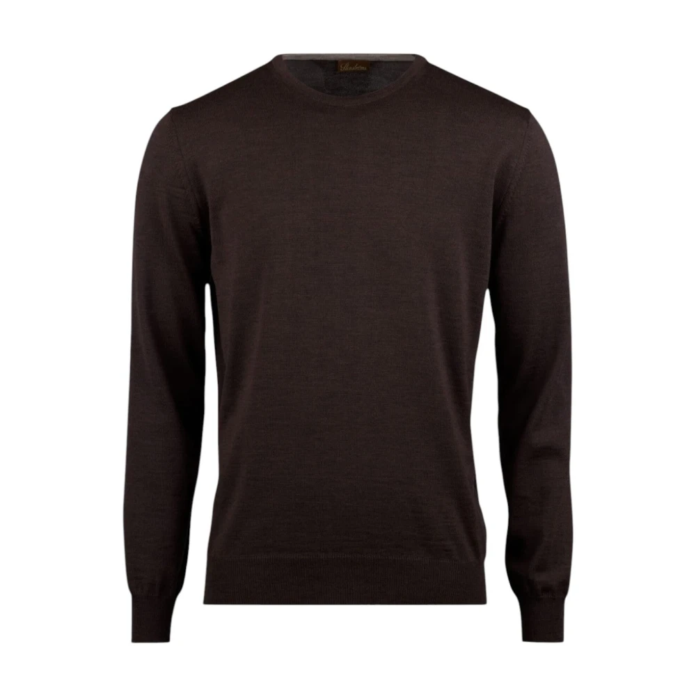 Stenströms Men's Brown Merino Wool Crew Neck Jumper - Round-Neck Knitwear - 3XL - Knitwear