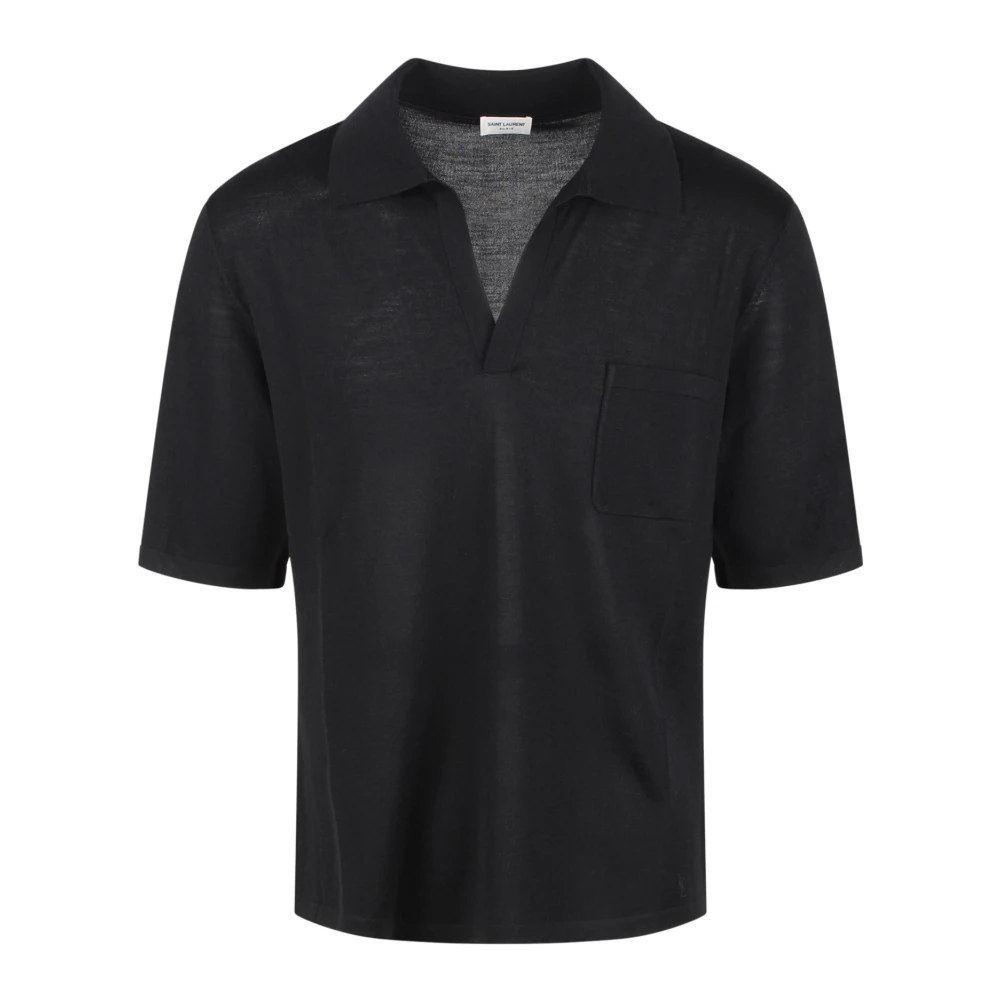 Saint Laurent Cassandre Polo Shirt Black Heren