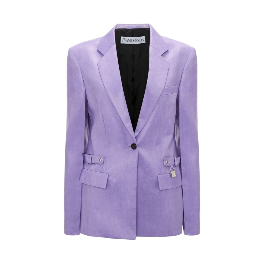 JW Anderson Lavendel Blazer met Hangslot Detail Purple Dames