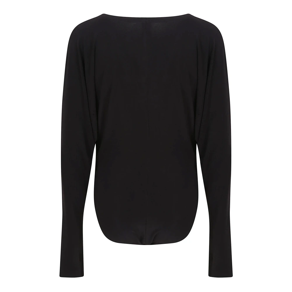 Norma Kamali Zwarte Top met Polyester en Spandex Black Dames