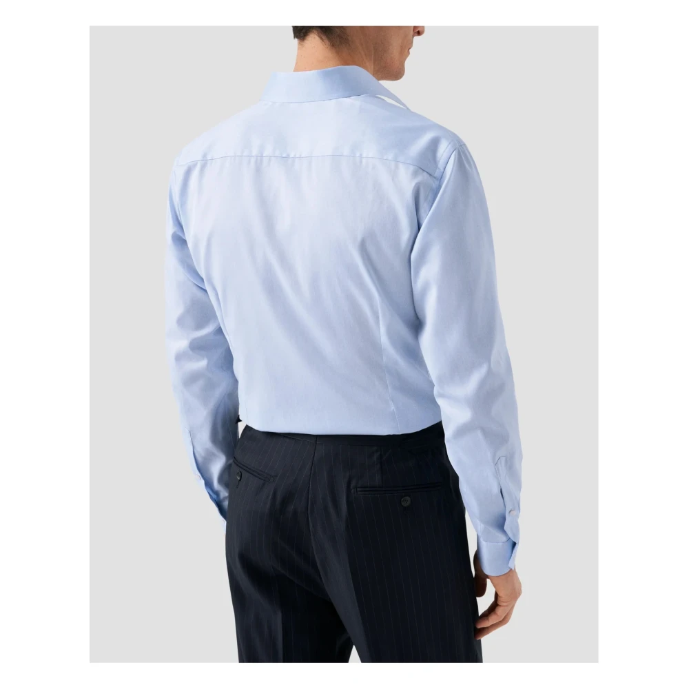 Eton Handtekening Twill Overhemd Lichtblauw Blue Heren