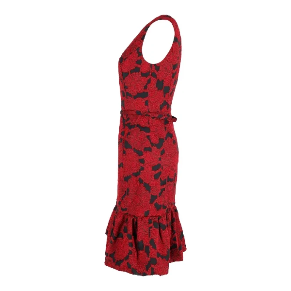 Oscar De La Renta Pre-owned Cotton dresses Red Dames