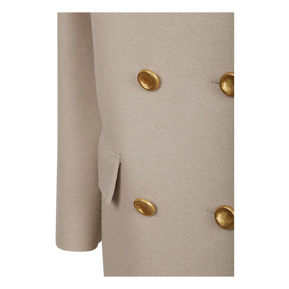 Harris Wharf London Beige Wollen Jas Gemaakt in Italië Beige Dames