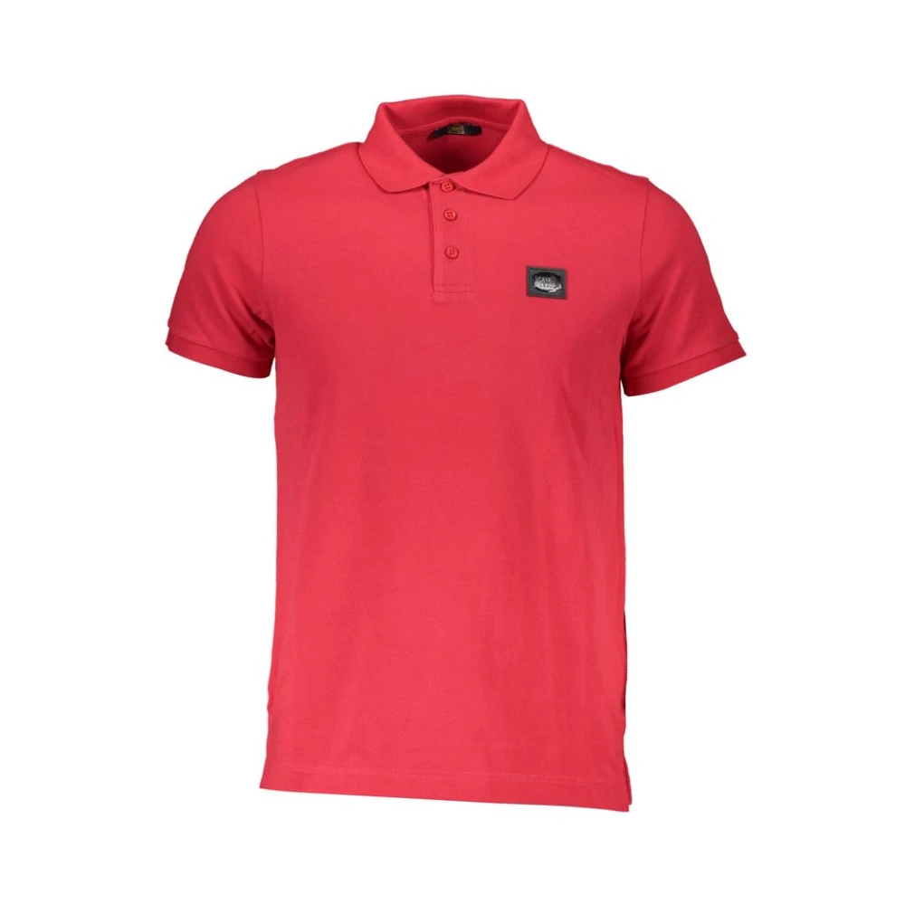 Cavalli Class Men's Red Polo Shirts, M, Cotton Polo Shirt With Logo