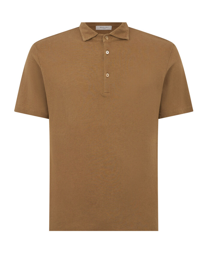 polo-a-manches-courtes-en-coton-et-lin
