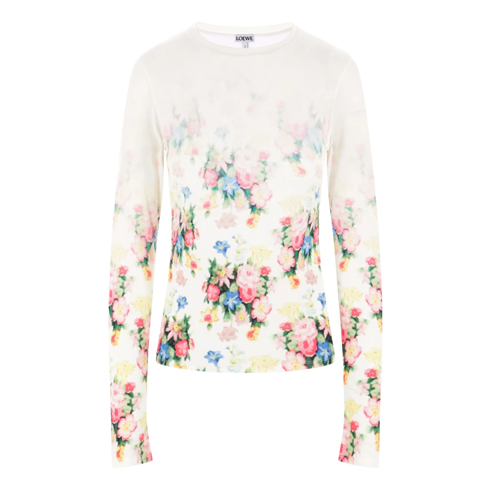 Loewe Bloemenprint T-shirt en Polo Multicolor Dames