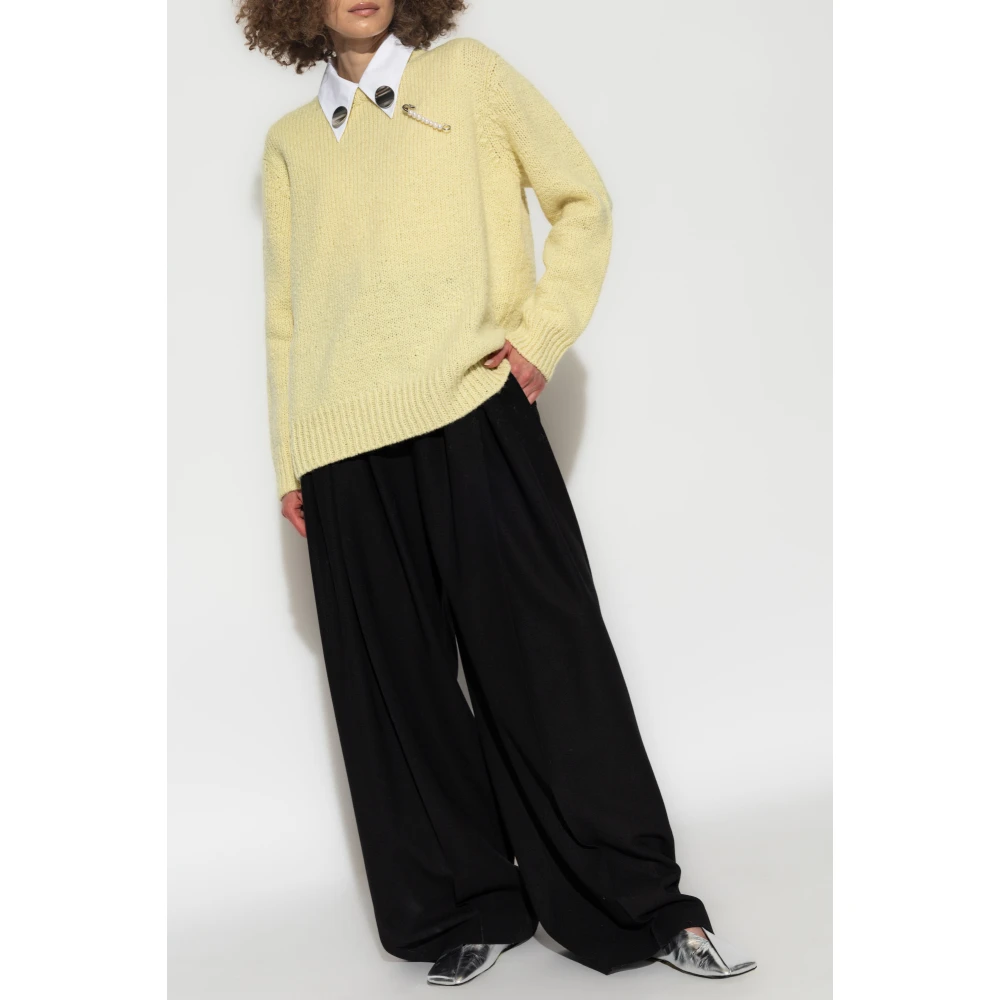 Jil Sander Wollen trui Yellow Dames
