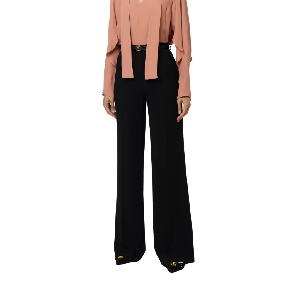 Elisabetta Franchi Zwarte Hoge Taille Broek Black Dames