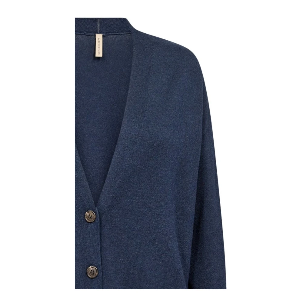 Soyaconcept Blauw V-hals Lang Vest Blue Dames