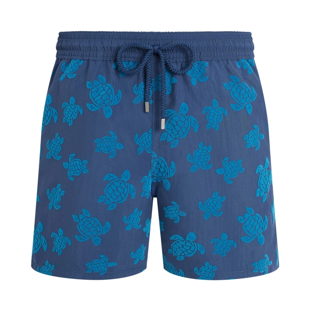 Vilebrequin Moorea Flocked Ronde Des Tortues Swim Shorts - Male - Beachwear - Blue - 2XL - Swimwear