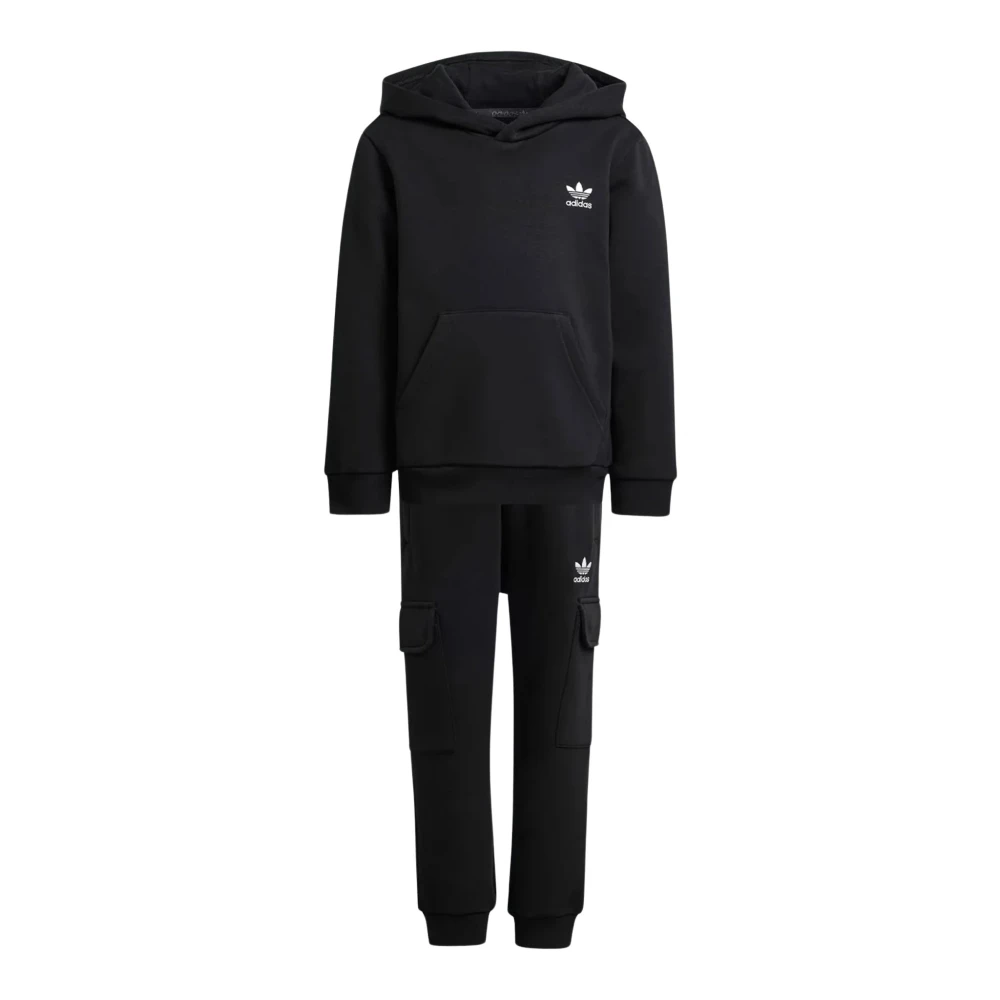 Adidas Originals Svart Cargo Hoodie Set för Barn Black, Unisex