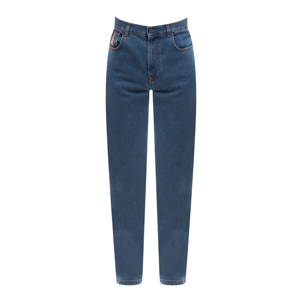 Moschino Blauwe Ss23 Slim-Fit Stretch Katoenen Jeans Blue Heren