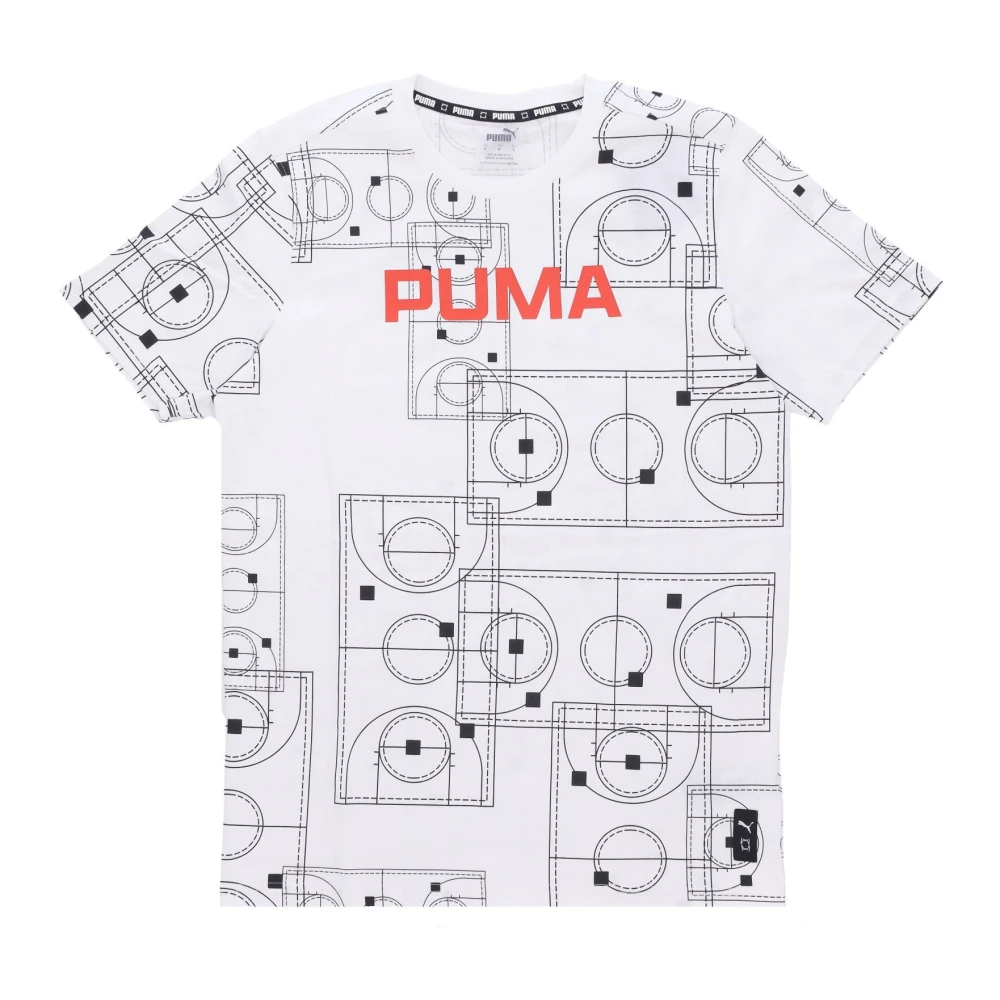 Puma Basketbalveld Print T-shirt Multicolor Heren