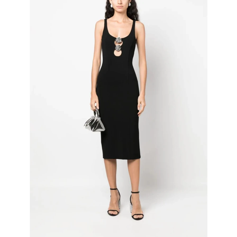 Blumarine N0990 Nero Midi Jurk Black Dames