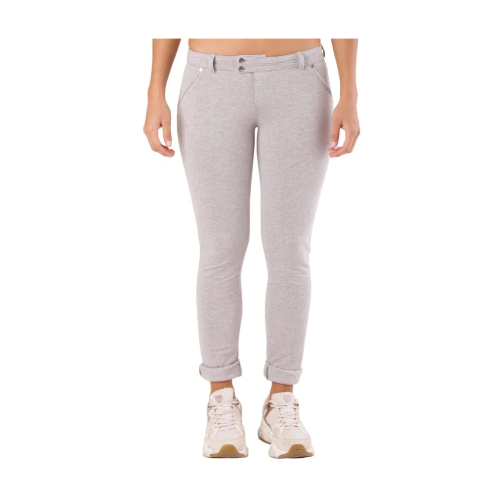 Met Women's Gray Cotton Skinny Trousers - Skinny Trousers - W29- Trousers