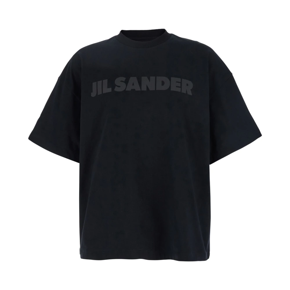 Jil Sander Men's Black Logo Print Crewneck T-Shirt