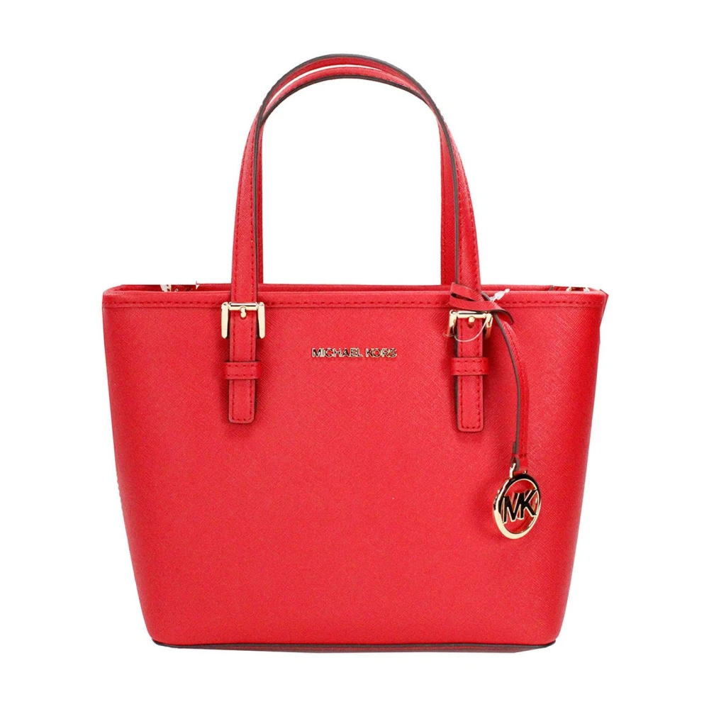 Michael Kors Rode leren Carryall Tote met Top Zip Red Dames