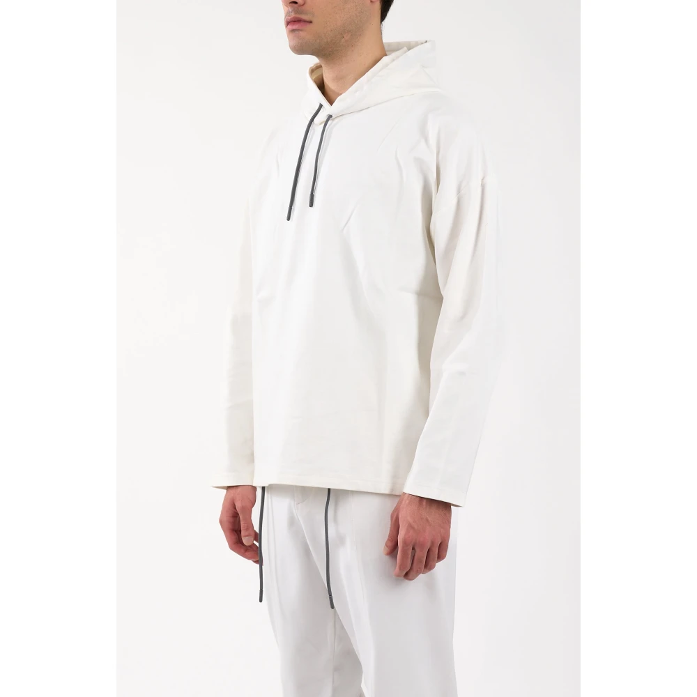 Hevo Boxy Hoodie van Viscose White Heren