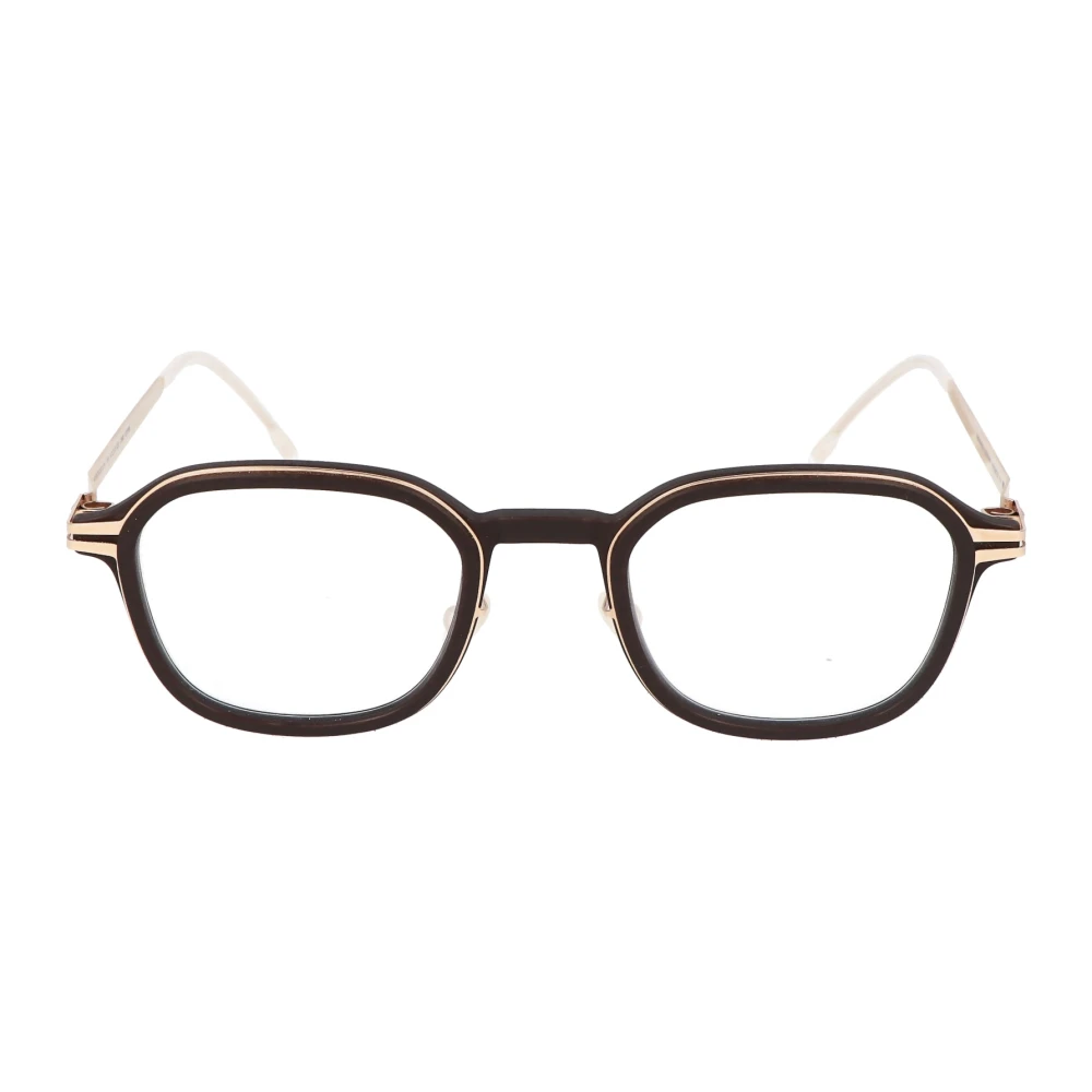 Mykita Moderne vierkante metalen montuur bril Brown Dames