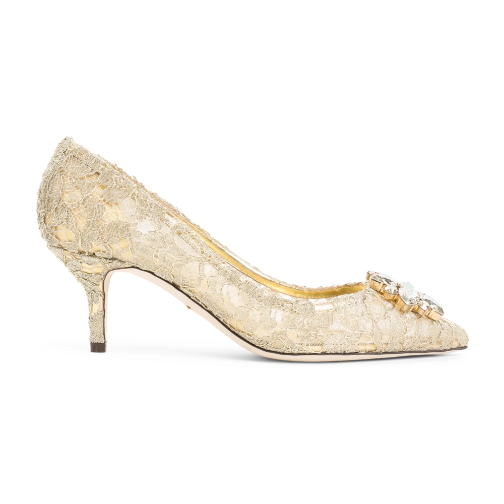 Dolce & Gabbana Women's Yellow Bellucci Lace Pump - Pumps - 7 Uk - Shoes