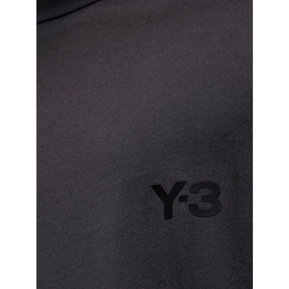 Y-3 Katoenen Mock Neck Tee Black Dames