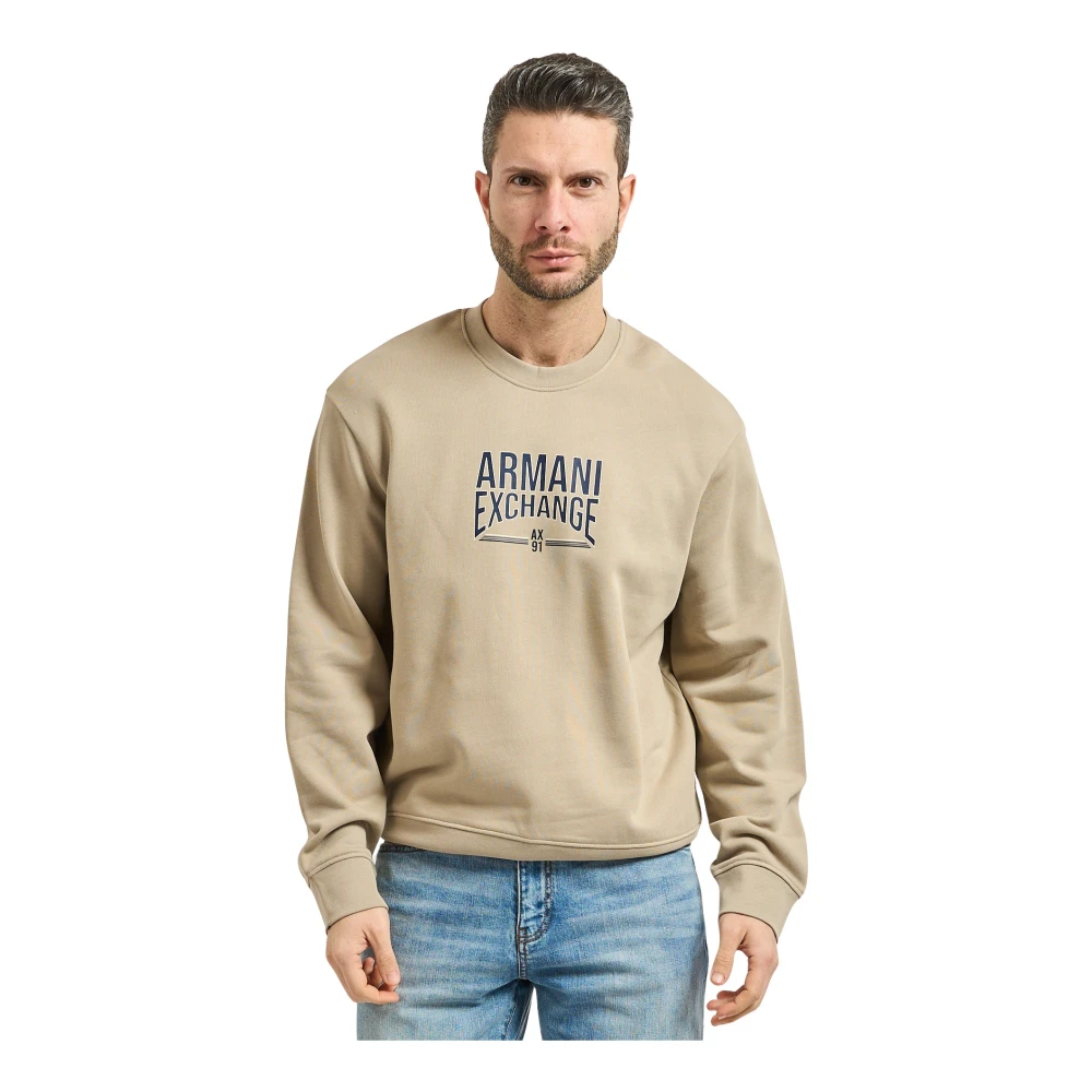 Armani Exchange Uomo Beige Felpe, M, New,