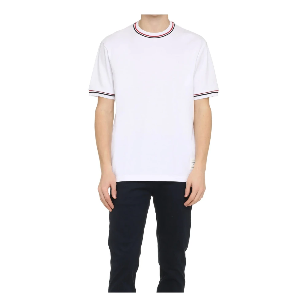 Thom Browne Katoenen T-shirt Ronde Hals Korte Mouw White Heren
