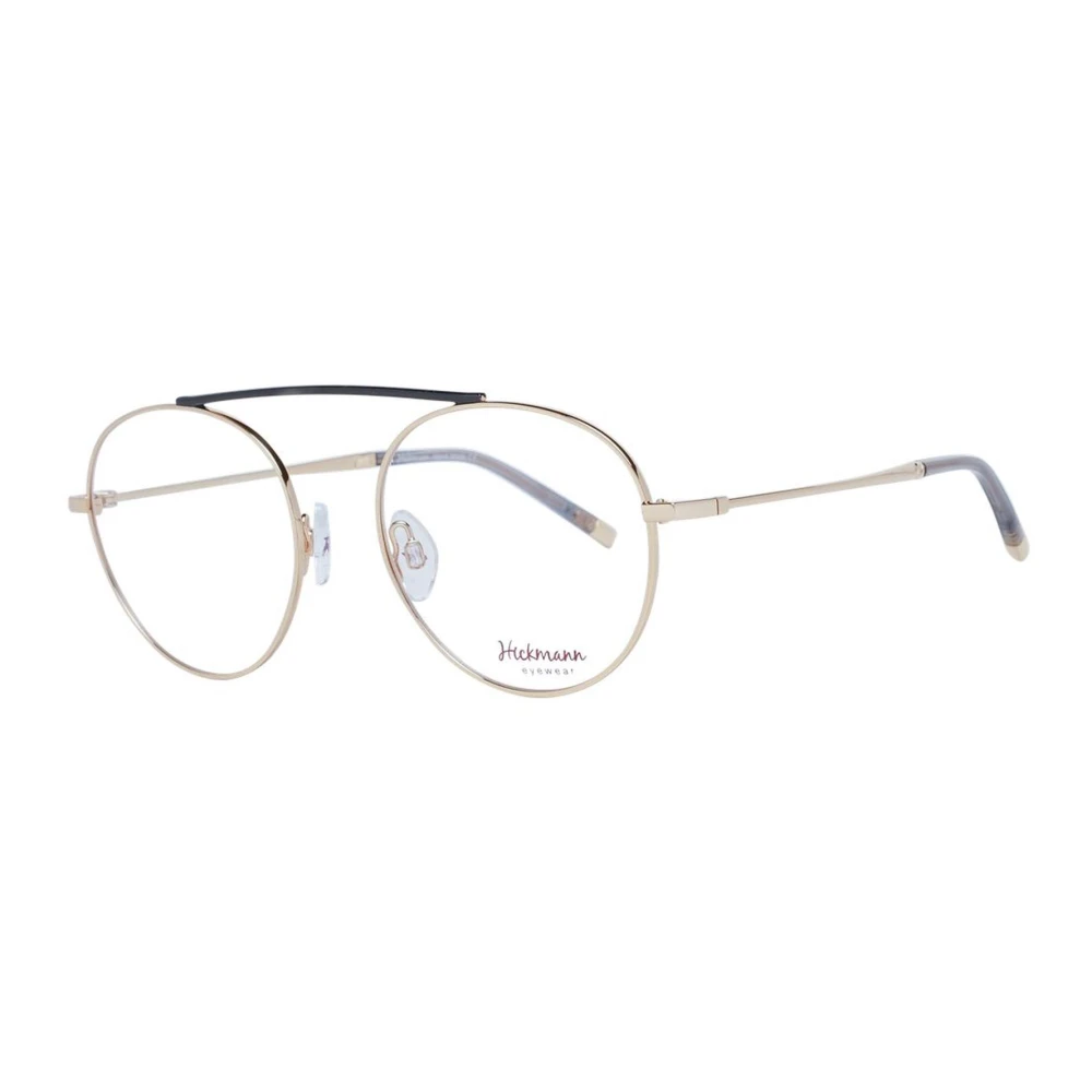 Ana Hickmann Gouden Ronde Metalen Optische Frames voor Vrouwen Yellow Dames