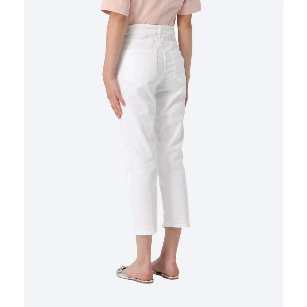 Dondup Losse pasvorm stretch katoenen jeans White Dames