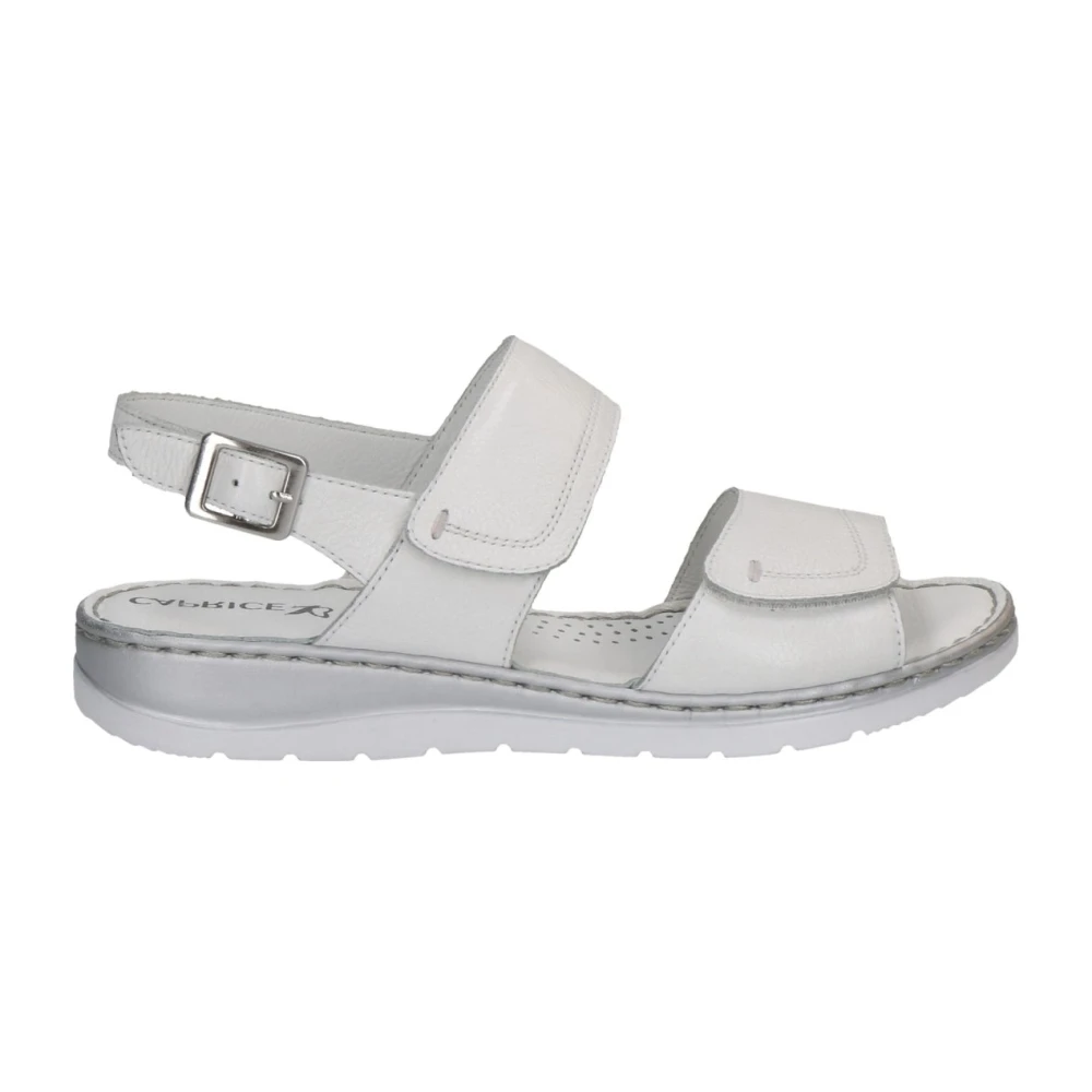 Caprice Women's White Open Flat Sandals