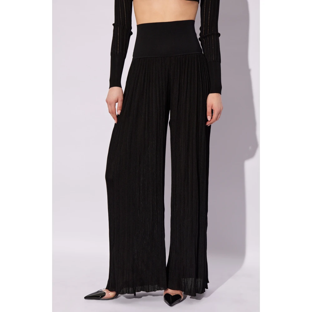 Alaïa Gestreepte broek Black Dames