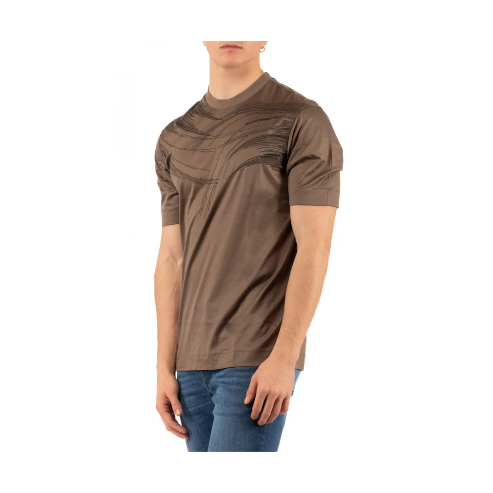 Emporio Armani Stijlvol T-shirt voor mannen Brown Heren