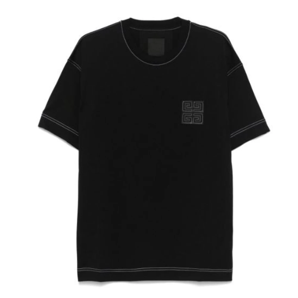 Givenchy Zwart 4G Katoenen T-shirt Lente-Zomer 2025 Black Heren