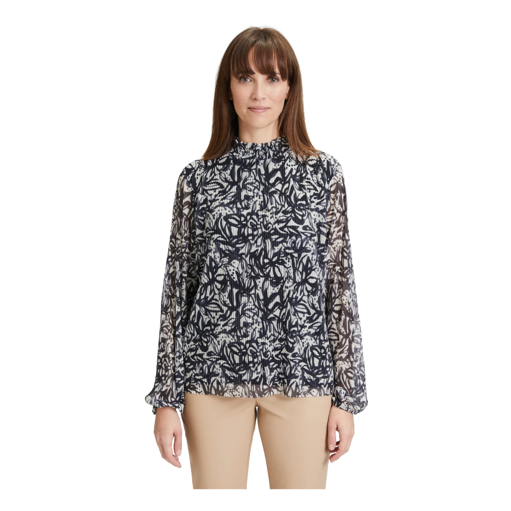 Betty & Co Bloemen standkraag blouse Multicolor Dames