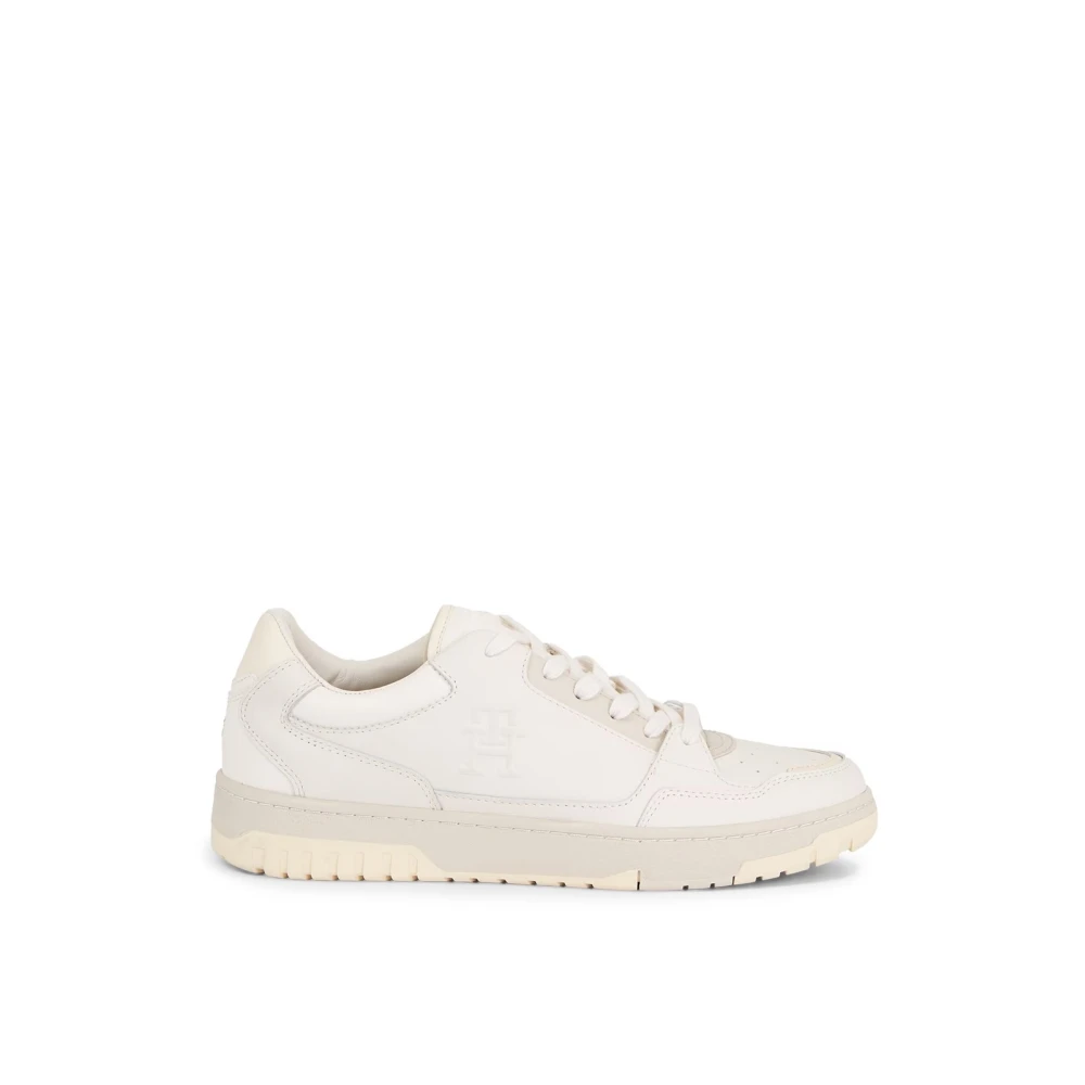 Tommy Hilfiger Men's White Weathered Low Trainers - Sneakers - 10 Uk - Shoes