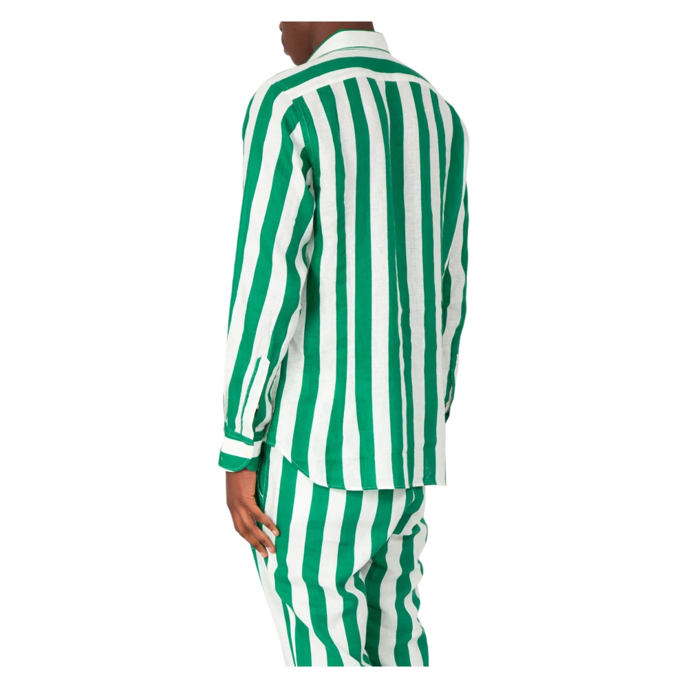 MC2 Saint Barth Gestreept Pamplona Shirt Green Heren