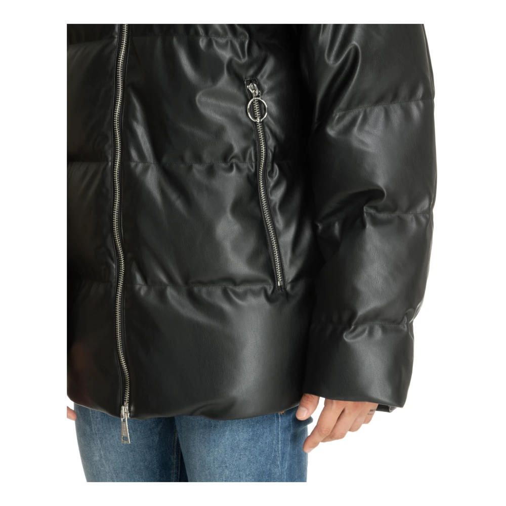 Versace Jeans Couture Logo Down Jacket met Ritssluiting Black Heren