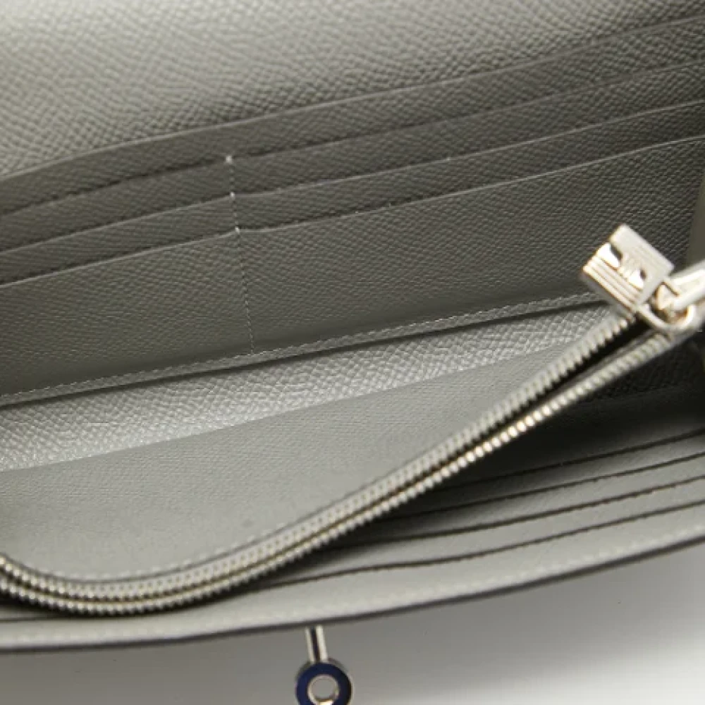 Hermès Vintage Pre-owned Leather wallets Gray Dames
