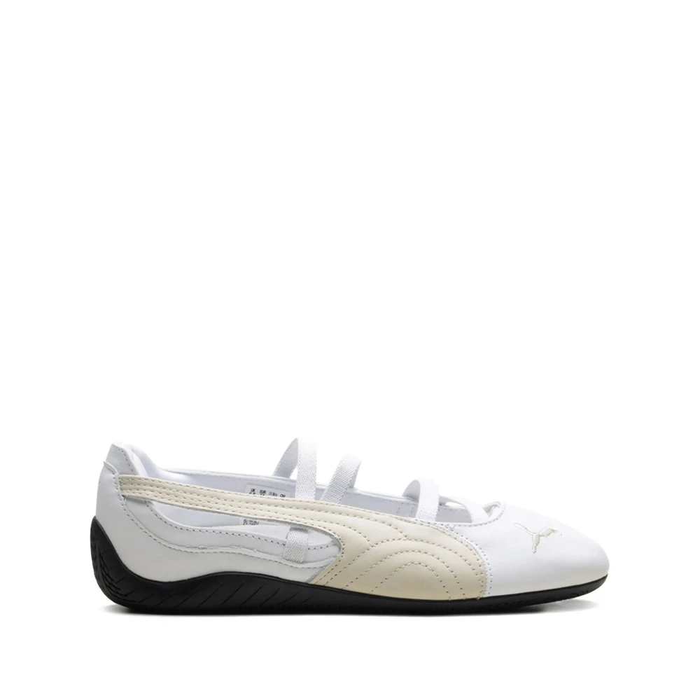 Puma Women's White Slip-On Trainers With Cut-Out Detailing - Ballerina Shoes - 4 Uk - Shoes