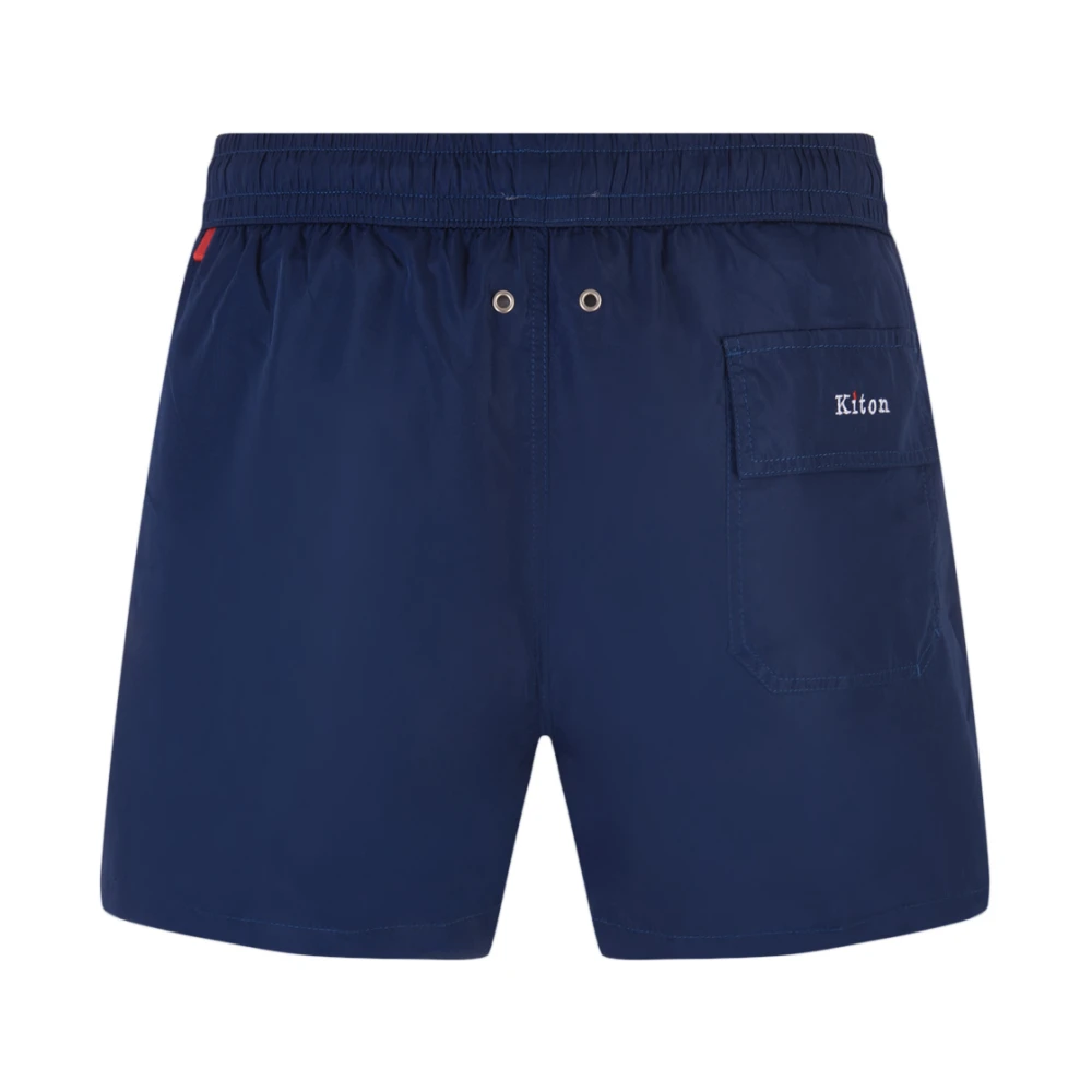 Kiton Blauwe Polyester Swim Boxer Shorts Blue Heren