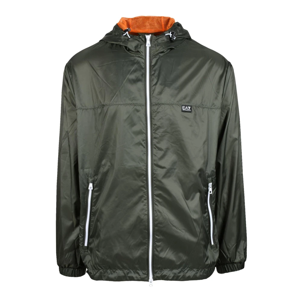 Emporio Armani EA7 Stijlvolle Polyester K-Way Jas Green Heren