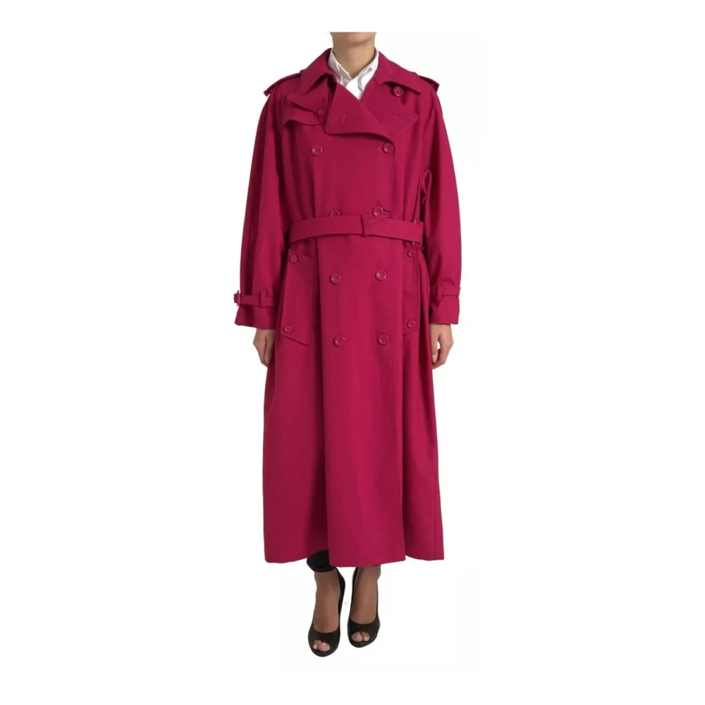 Dolce & Gabbana Donkerroze Trenchcoat Jas Pink Dames