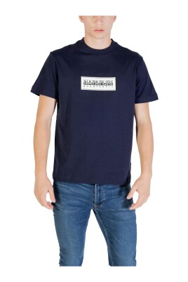 t-shirt-col-rond-imprime-bleu