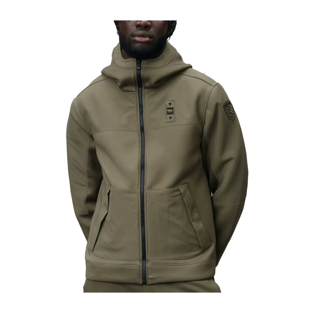 Blauer Neopreen en Taslan Hoodie Green Heren